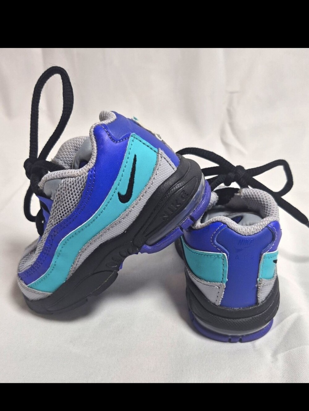 Nike Air Max 95 Grape Purple Teal Grey 5C Toddler Sneakers Designer Kicks Unisex